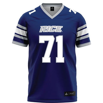 Rice - NCAA Football : Cole Principe - Blue Football Jersey-0