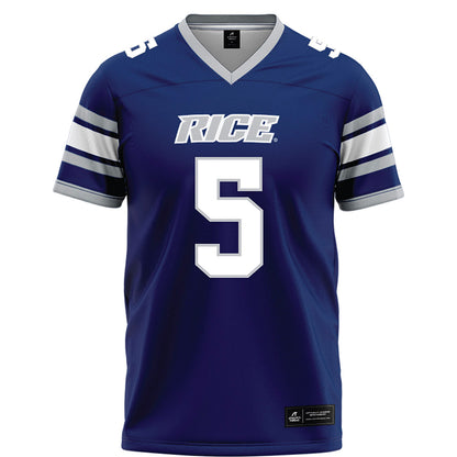 Rice - NCAA Football : Davis Lane - Blue Football Jersey-0