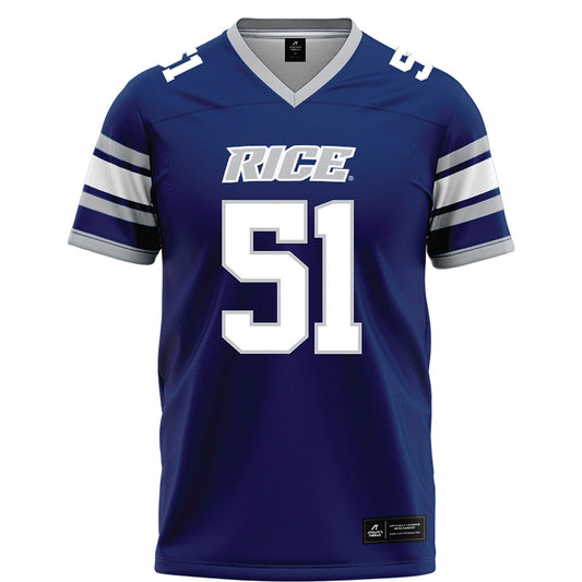 Rice - NCAA Football : Phoenix Derichsweiler - Blue Football Jersey-0