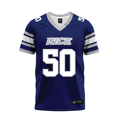 Rice - NCAA Football : Patrick Valent - Blue Premium Football Jersey-0