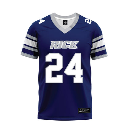 Rice - NCAA Football : Larry DeBose IV - Blue Premium Football Jersey-0