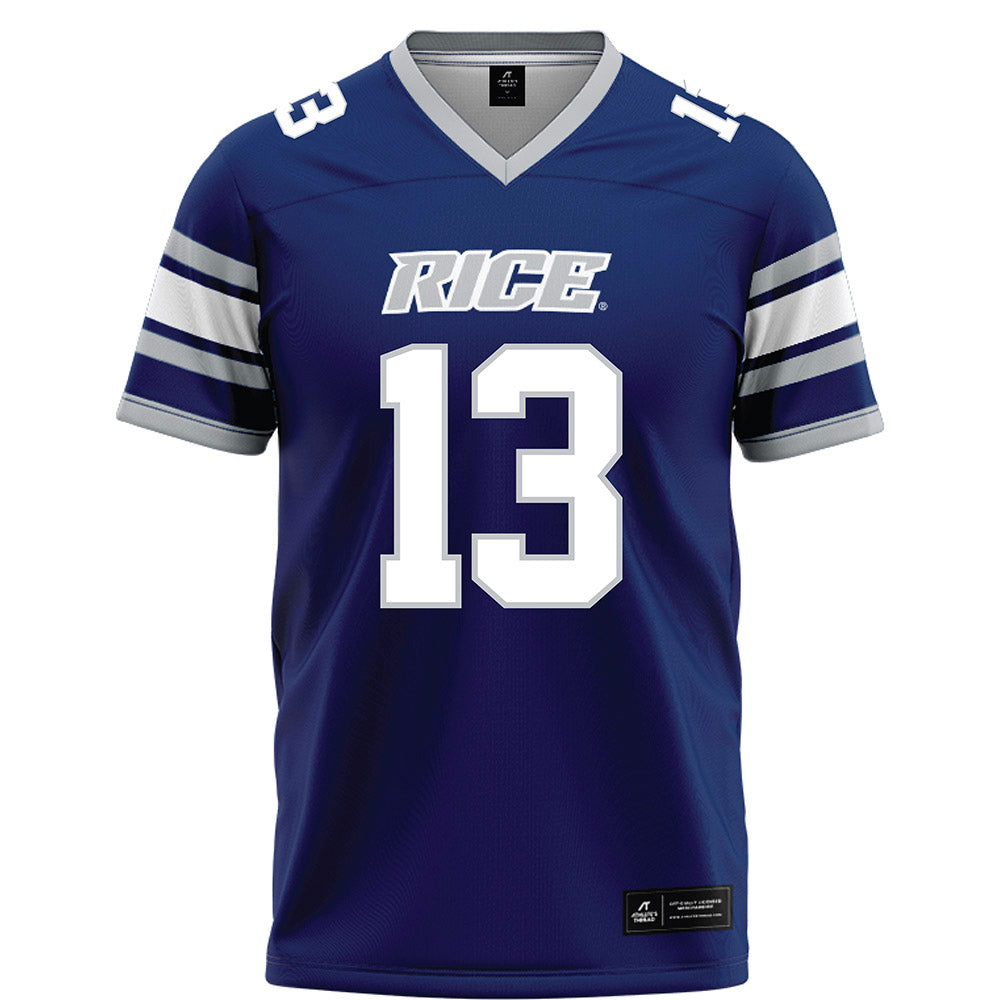 Rice - NCAA Football : Maxwell Mosey - Blue Football Jersey-0