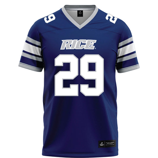 Rice - NCAA Football : Daveon Hook - Blue Football Jersey-0