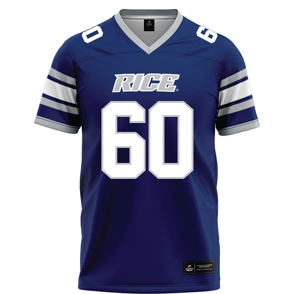 Rice - NCAA Football : Leo Bluhm - Blue Football Jersey-0