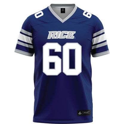 Rice - NCAA Football : Leo Bluhm - Blue Football Jersey-0