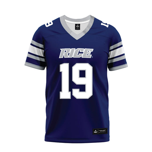 Rice - NCAA Football : Jordan Clark - Blue Premium Football Jersey-0