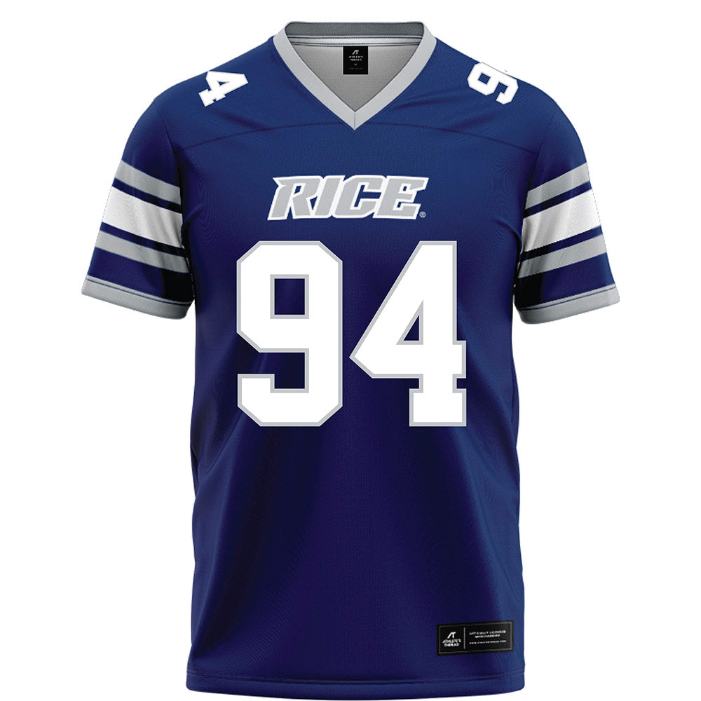 Rice - NCAA Football : Braden Bays - Blue Football Jersey-0