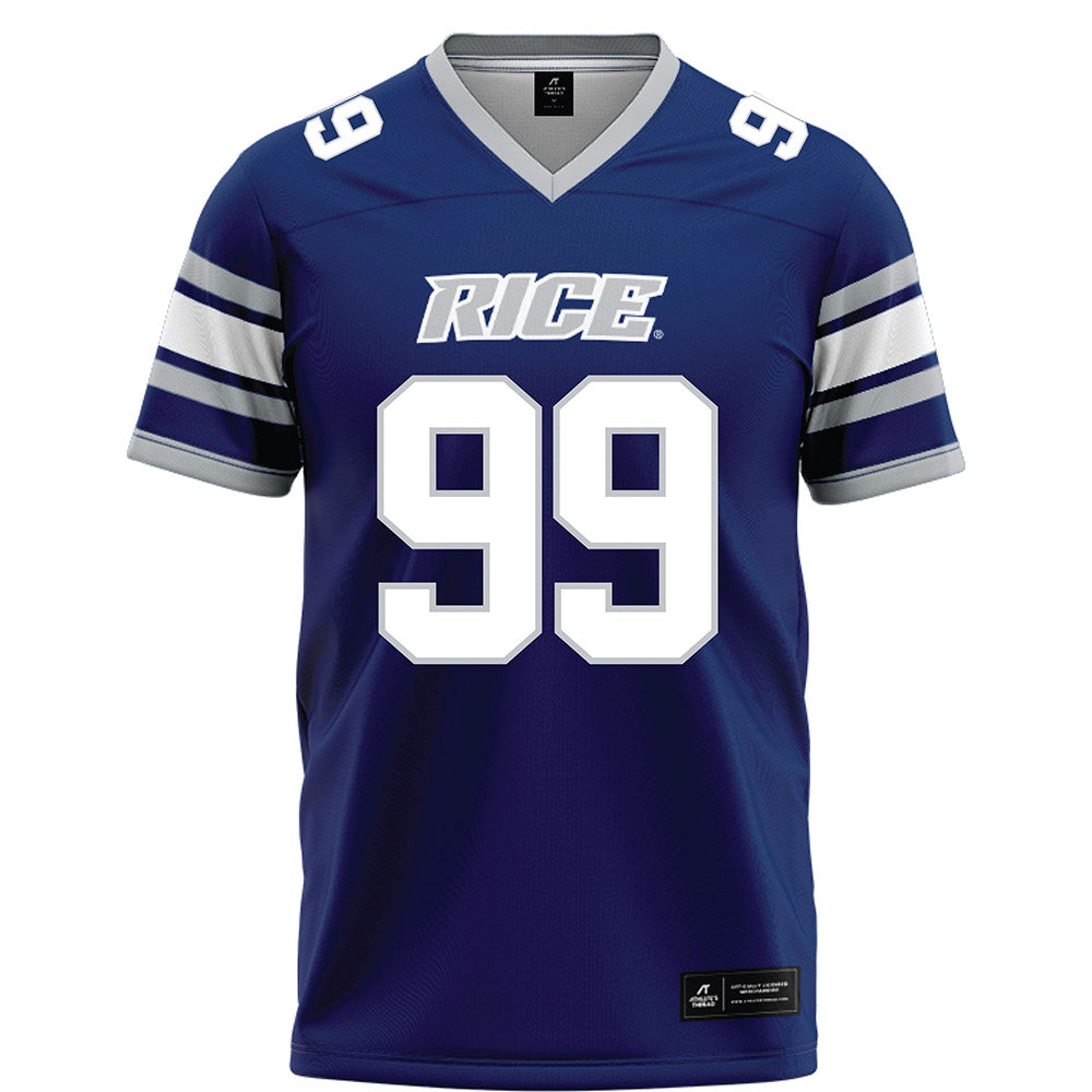 Rice - NCAA Football : Jesus Machado Jr. - Blue Football Jersey-0