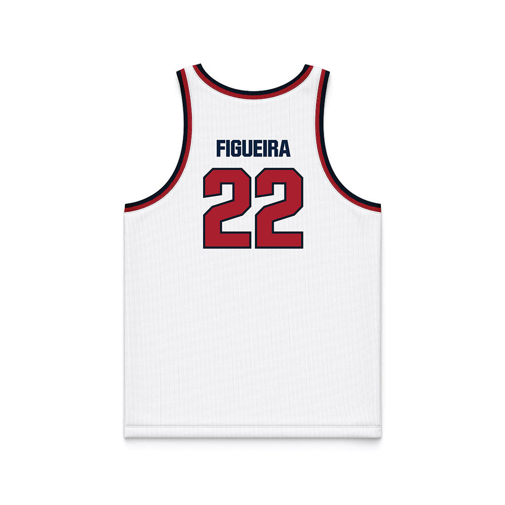 Dallas Baptist - NCAA Men's Basketball : Daniel Figueira - White Basketball Jersey-1