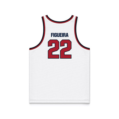 Dallas Baptist - NCAA Men's Basketball : Daniel Figueira - White Basketball Jersey-1