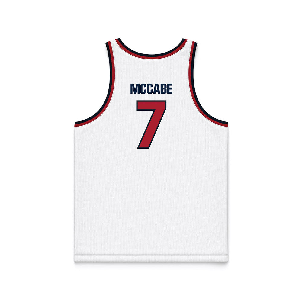 Dallas Baptist - NCAA Men's Basketball : Jackson McCabe - White Basketball Jersey-1