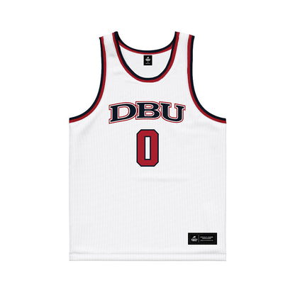 Dallas Baptist - NCAA Men's Basketball : Xavion Brown - White Basketball Jersey-0