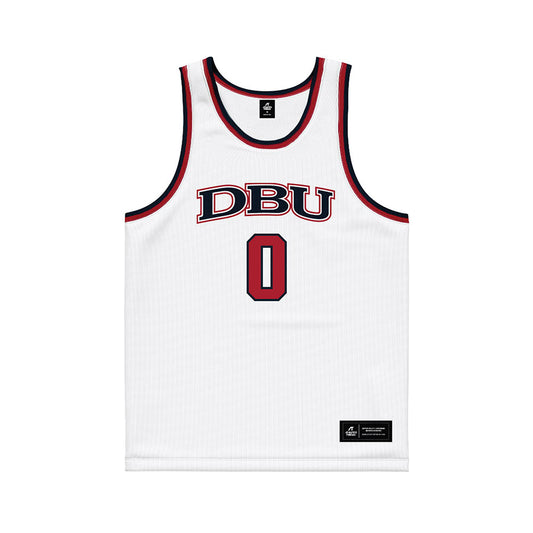Dallas Baptist - NCAA Men's Basketball : Xavion Brown - White Basketball Jersey-0