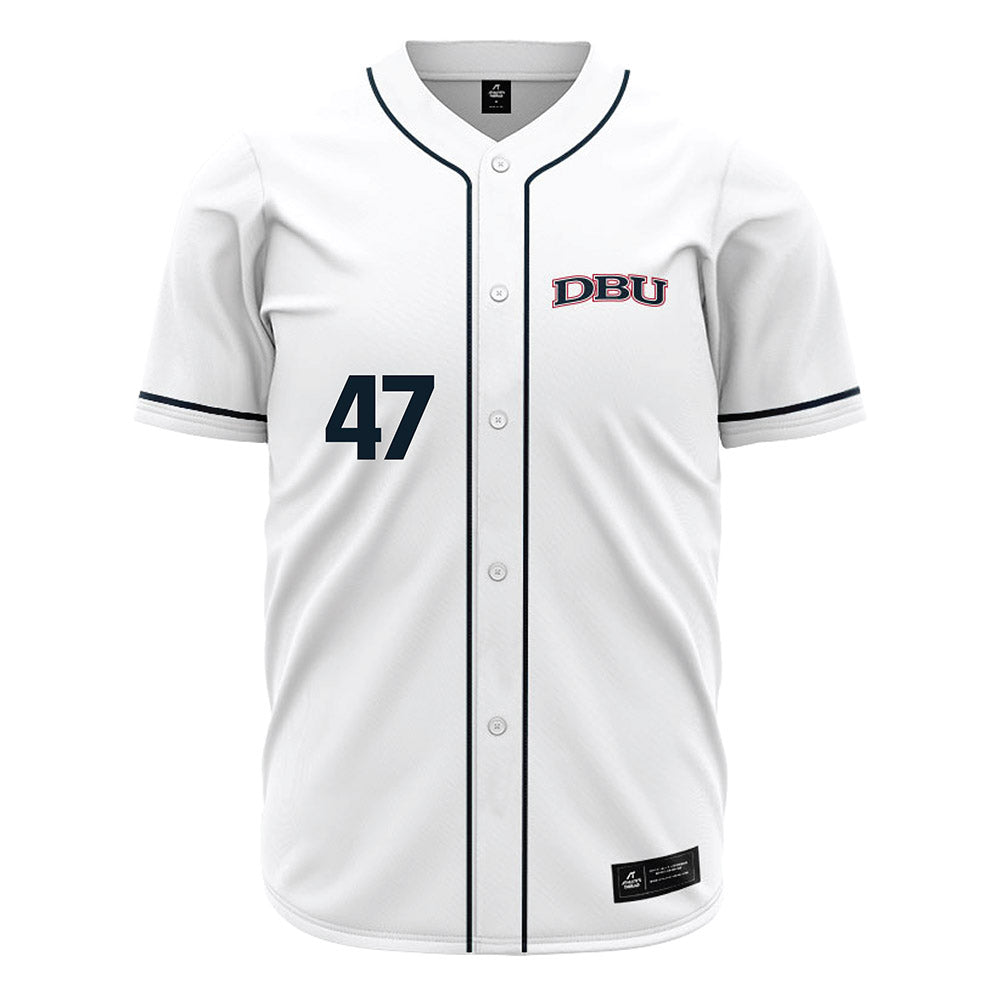 Dallas Baptist - NCAA Baseball : Athan Kroll - White Jersey-0