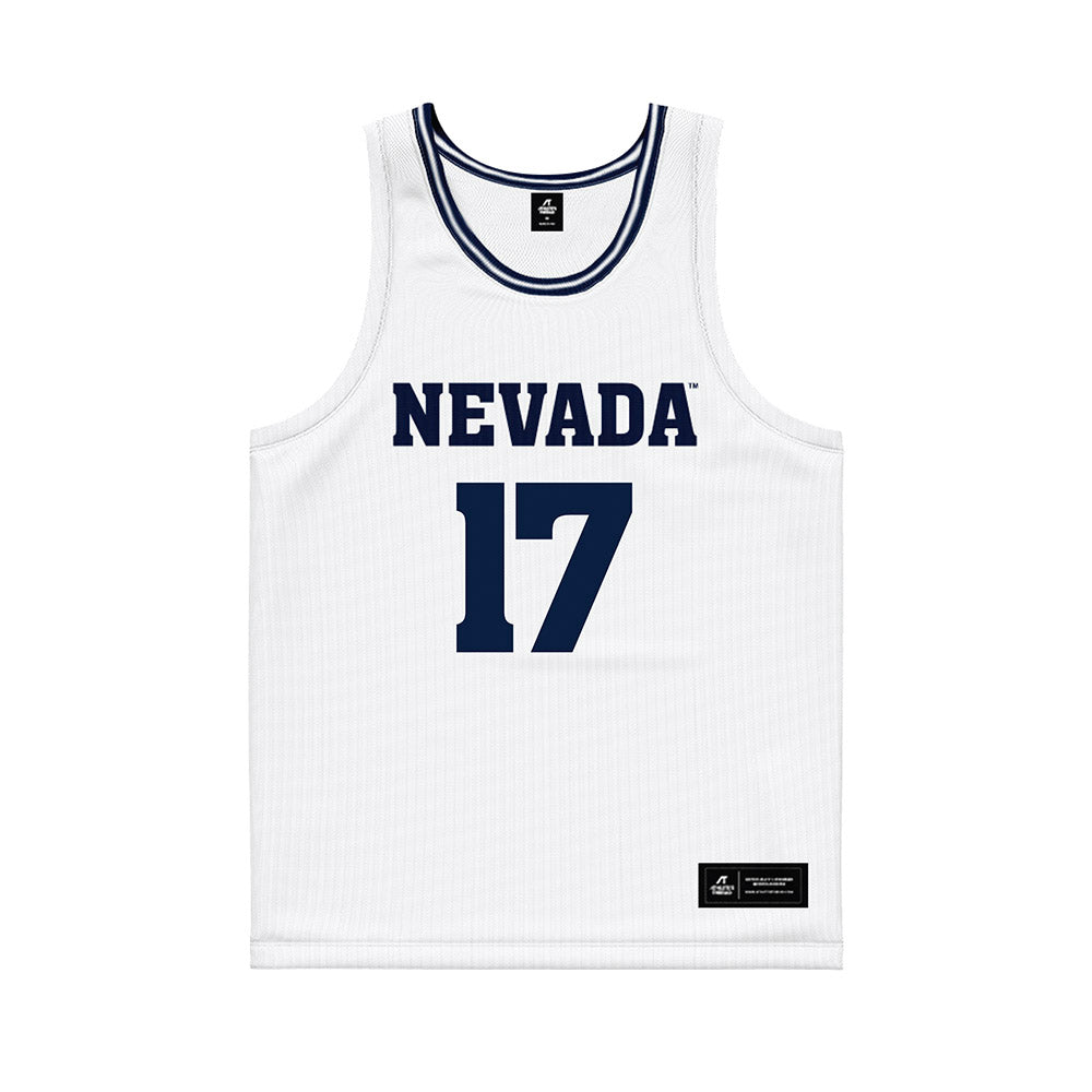 Nevada - NCAA Men's Basketball : Peyton White - White Basketball Jersey-0