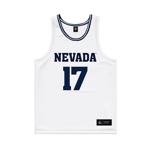 Nevada - NCAA Men's Basketball : Peyton White - White Basketball Jersey-0