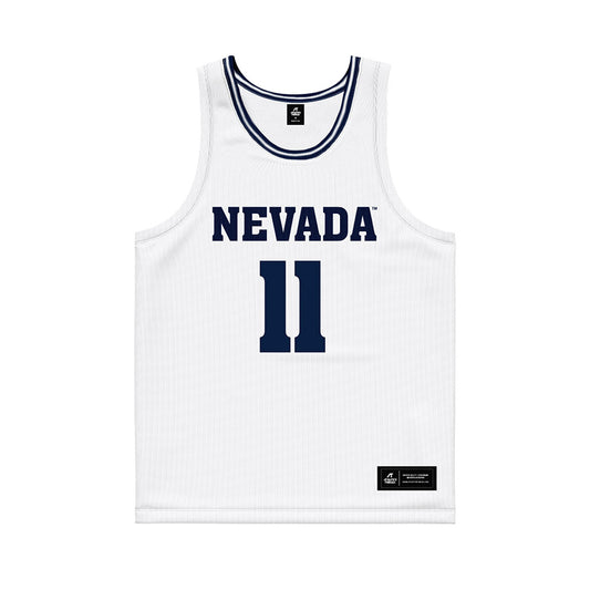 Nevada - NCAA Men's Basketball : Nick Davidson - White Basketball Jersey-0