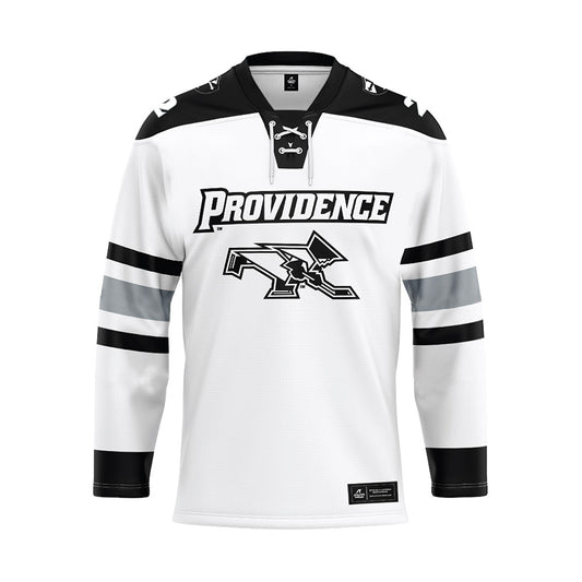 Providence - NCAA Men's Ice Hockey : Tomas Machu - White Hockey Jersey