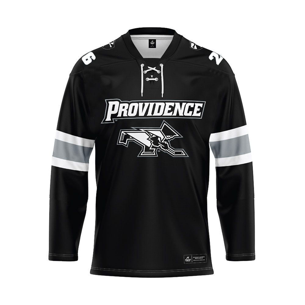 Providence - NCAA Men's Ice Hockey : Julius Sumpf - Black Hockey Jersey-0