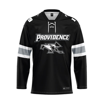 Providence - NCAA Men's Ice Hockey : Tanner Adams - Black Hockey Jersey