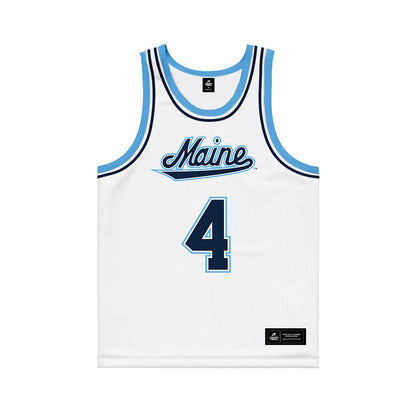 Maine - NCAA Men's Basketball : Caleb Crawford - White Basketball Jersey
