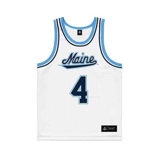 Maine - NCAA Men's Basketball : Caleb Crawford - White Basketball Jersey