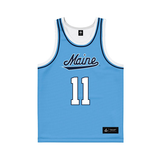 Maine - NCAA Men's Basketball : Ace Flagg - Light Blue Basketball Jersey-0