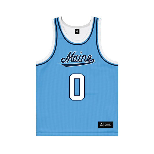 Maine - NCAA Men's Basketball : Logan Carey - Light Blue Basketball Jersey