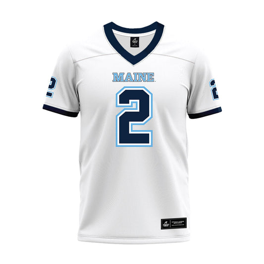 Maine - NCAA Football : Eddie Buehler - White Premium Football Jersey-0