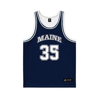 Maine - NCAA Women's Basketball : Lala Woods - Navy Basketball Jersey-0