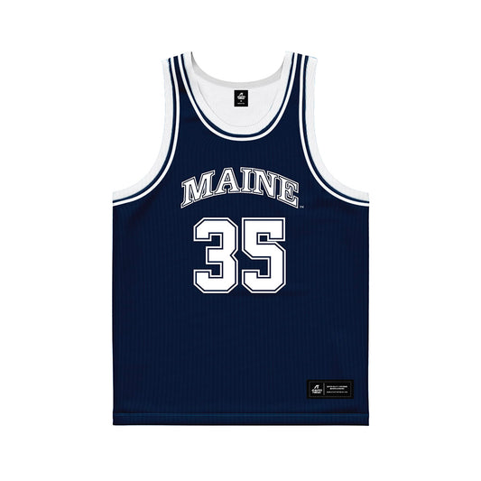 Maine - NCAA Women's Basketball : Lala Woods - Navy Basketball Jersey-0