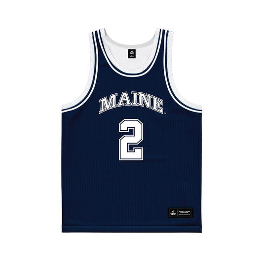 Maine - NCAA Women's Basketball : Emmie Streams - Navy Basketball Jersey