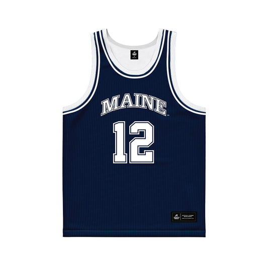 Maine - NCAA Women's Basketball : Sarah Talon - Navy Basketball Jersey