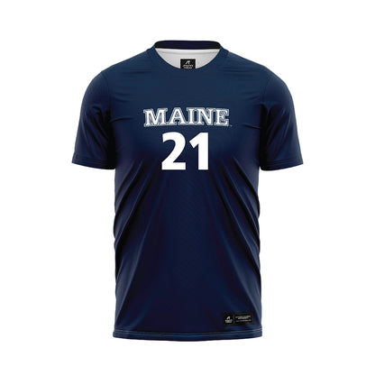 Maine - NCAA Women's Soccer : Jordane Pinette - Navy Soccer Jersey-0