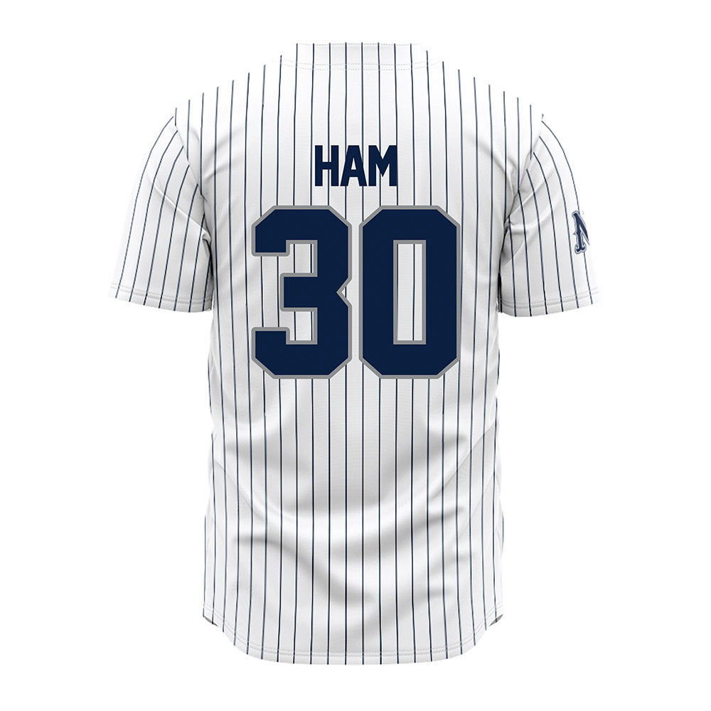 Nevada - NCAA Baseball : Billy Ham - White Pinstripe Jersey-1