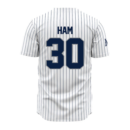 Nevada - NCAA Baseball : Billy Ham - White Pinstripe Jersey-1