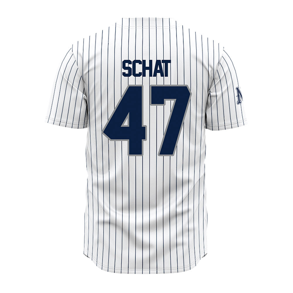 Nevada - NCAA Baseball : Luke Schat - White Pinstripe Jersey-1