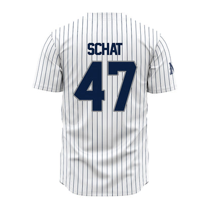 Nevada - NCAA Baseball : Luke Schat - White Pinstripe Jersey-1
