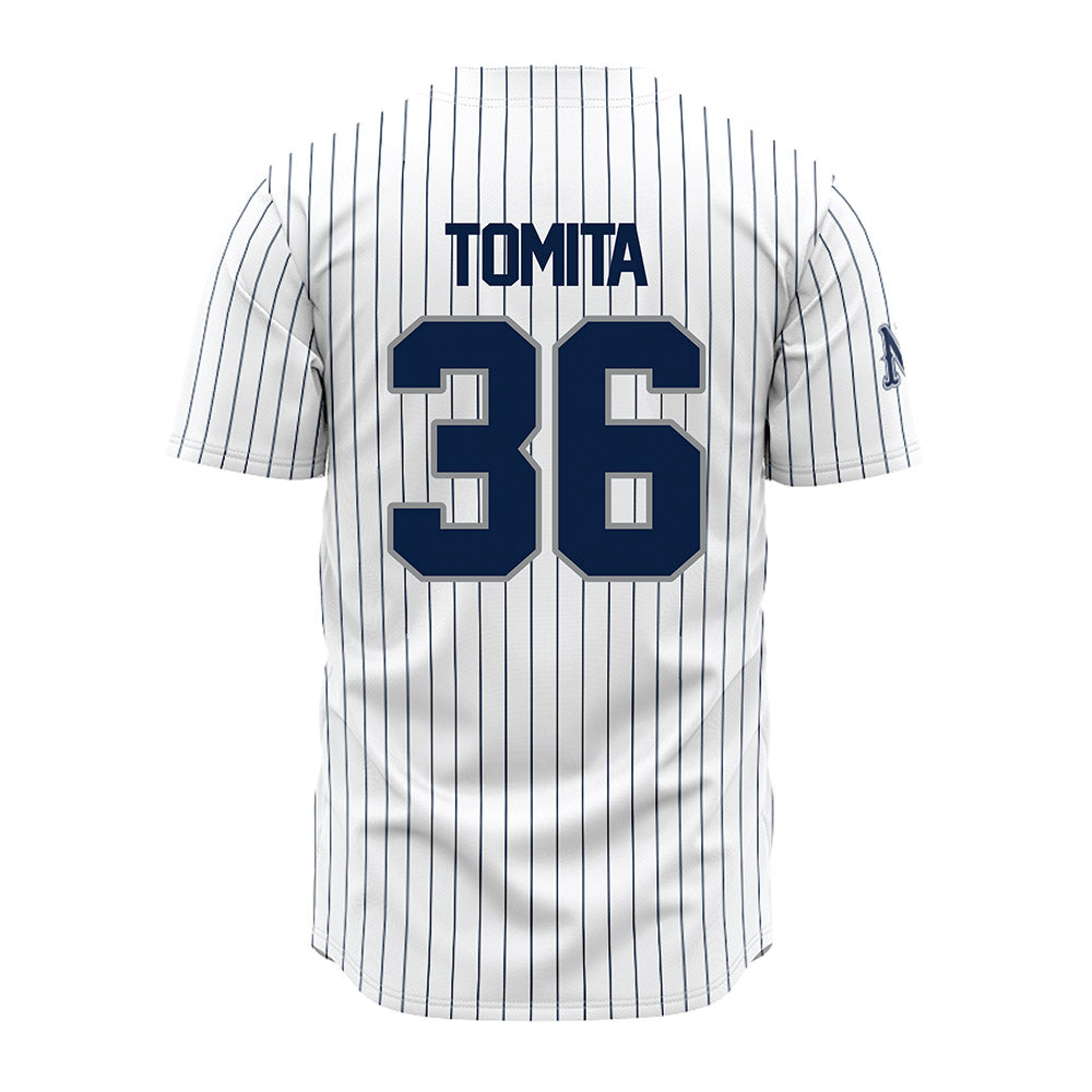 Nevada - NCAA Baseball : Mahiro Tomita - White Pinstripe Jersey-1