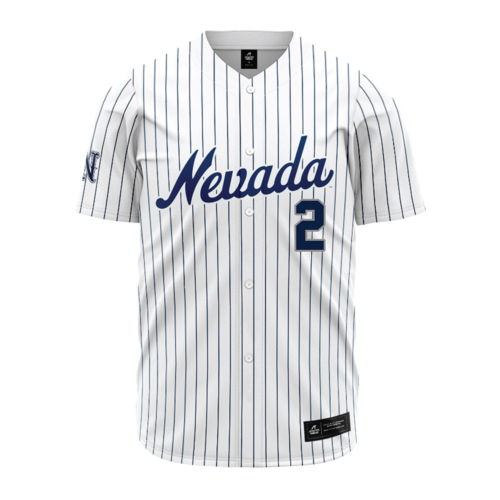 Nevada - NCAA Baseball : Junhyuk Kwon - White Pinstripe Jersey-0