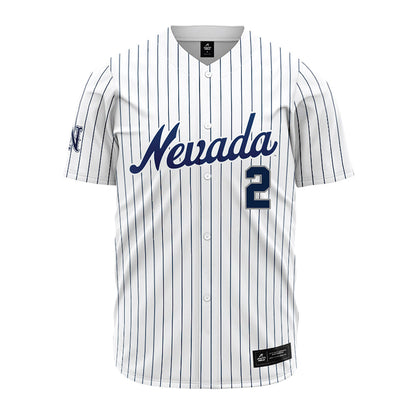 Nevada - NCAA Baseball : Junhyuk Kwon - White Pinstripe Jersey-0