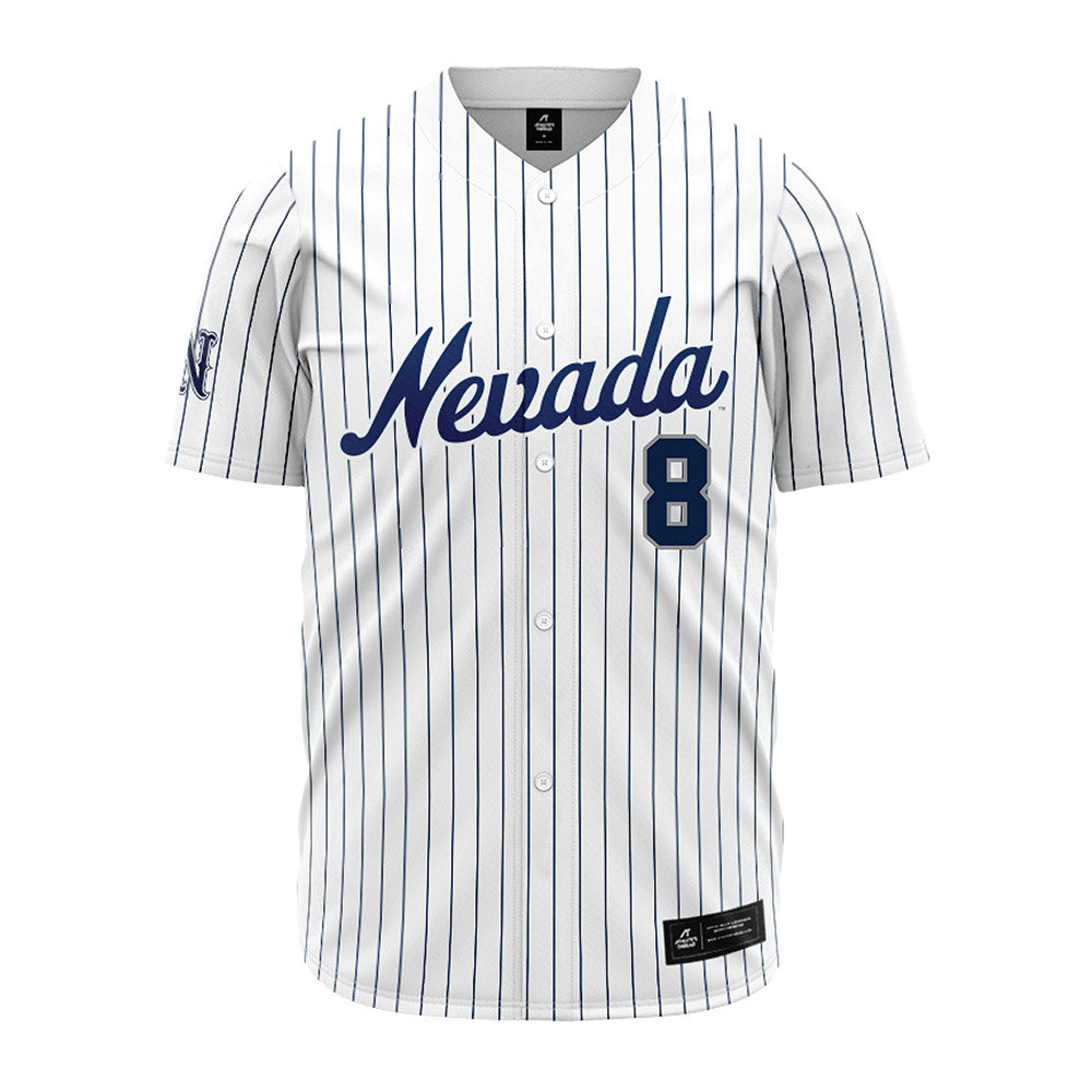 Nevada - NCAA Baseball : Tanner Short - White Pinstripe Jersey-0