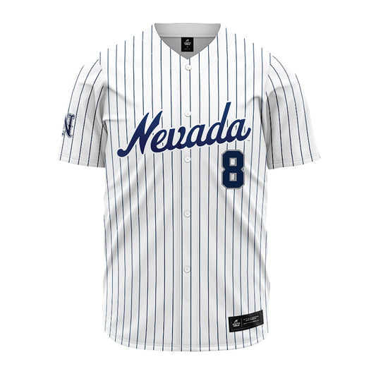 Nevada - NCAA Baseball : Tanner Short - White Pinstripe Jersey-0