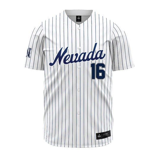 Nevada - NCAA Baseball : Kainoa Kaneshiro - White Pinstripe Jersey-0