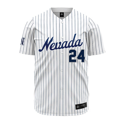 Nevada - NCAA Baseball : Ryan Oakes - White Pinstripe Jersey-0