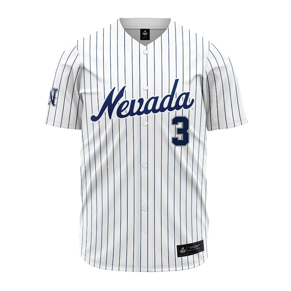 Nevada - NCAA Baseball : Aidan Brainard - White Pinstripe Jersey-0