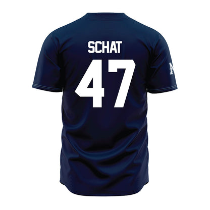 Nevada - NCAA Baseball : Luke Schat - Navy Jersey-1