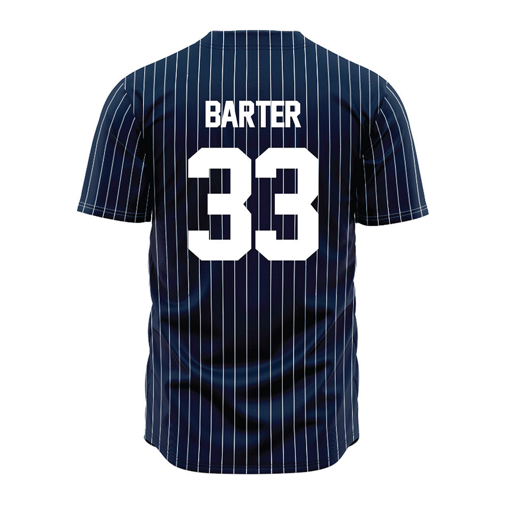 Maine - NCAA Baseball : Will Barter - Navy Pin Stripe Jersey-1