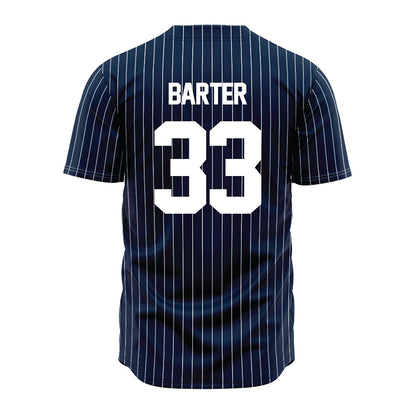 Maine - NCAA Baseball : Will Barter - Navy Pin Stripe Jersey-1
