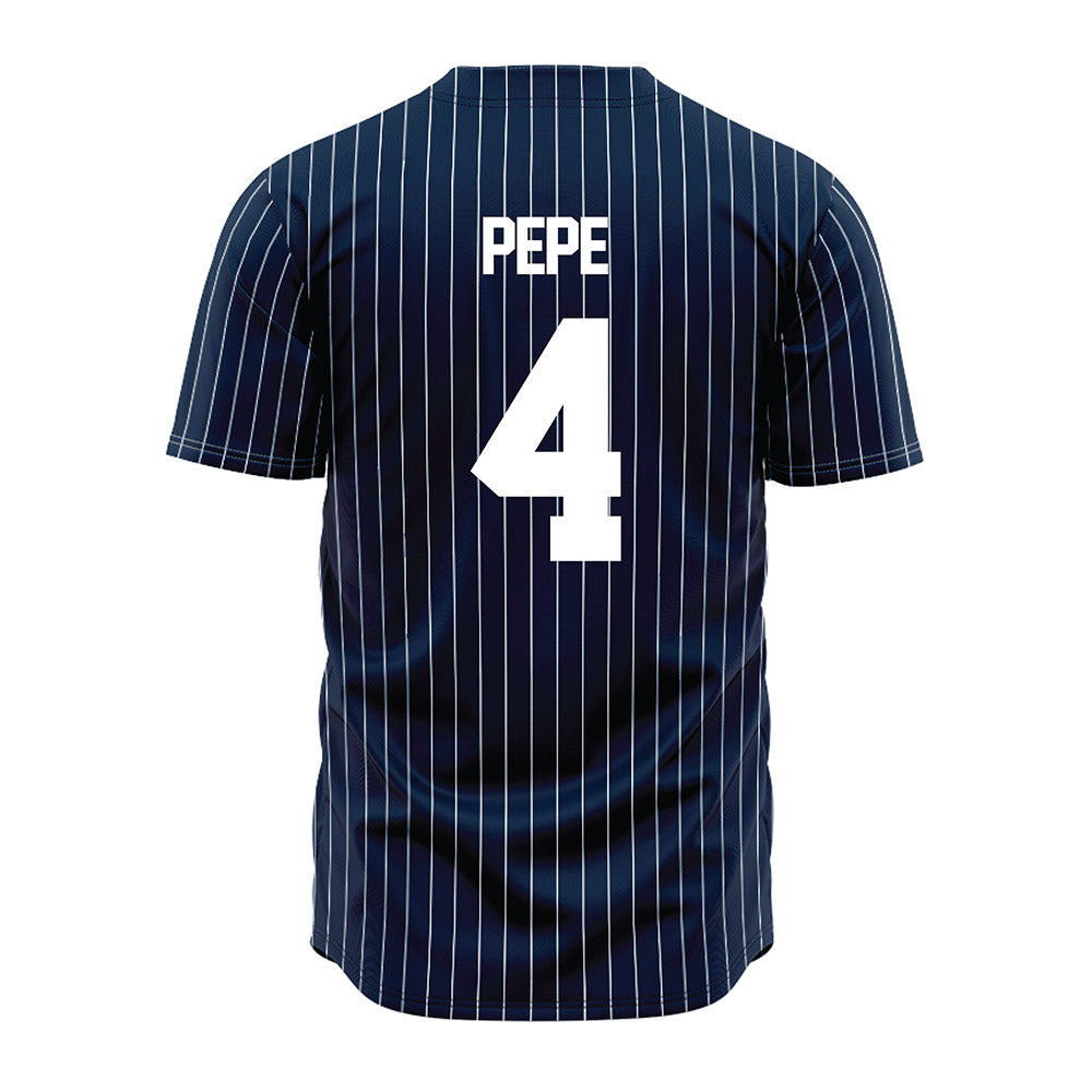 Maine - NCAA Baseball : Nic Pepe - Navy Pin Stripe Jersey-1